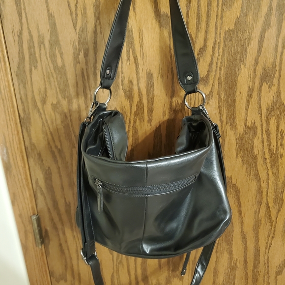 Black Pleather Crossbody Bag - Picture 2 of 10